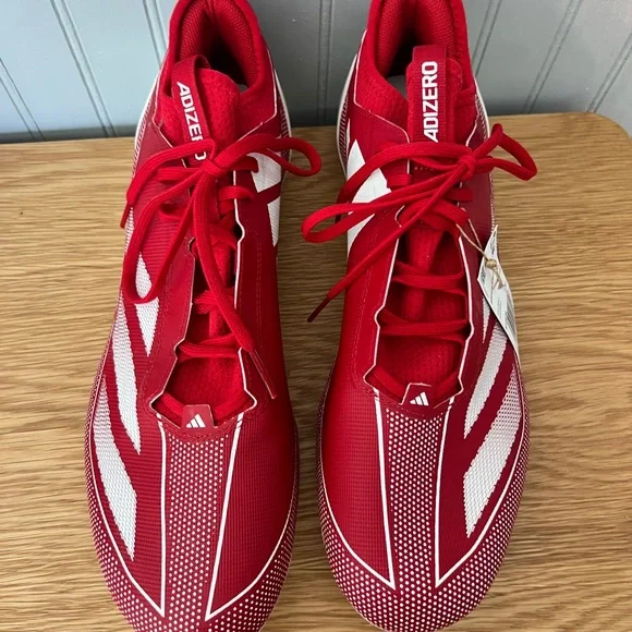 Adidas Men’s Adizero Electric Red and White Football Cleats